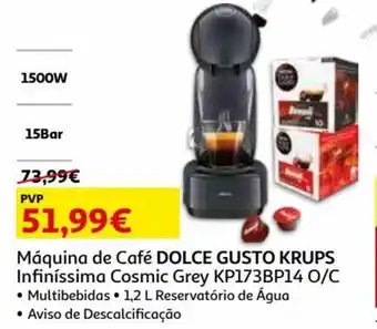 Auchan Máquina de Café Dolce Gusto Krups Infiníssima Cosmic Grey KP173BP14 O/C promoção