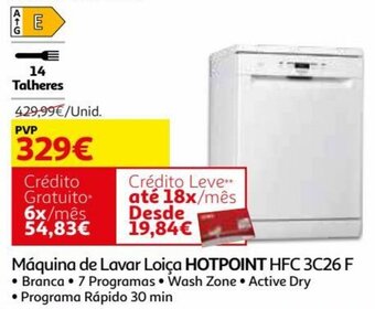 Auchan Máquina de Lavar Loiça Hotpoint HFC 3C26 F promoção
