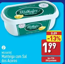 ALDI MILHAFRE Manteiga com Sal dos Açores promoção