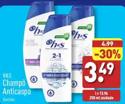ALDI H&S Champô Anticaspa promoção