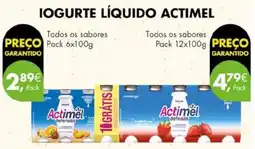 Pingo Doce Iogurte líquido actimel promoção