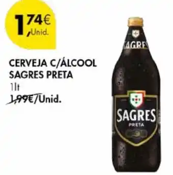 Pingo Doce Cerveja c/álcool sagres preta promoção