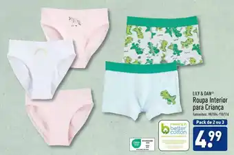ALDI Lily & dan - roupa interior para crianca promoção