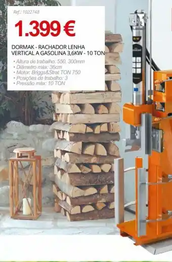 OvarMat Dormak-Rachador Lenha Vertical Gasolina 3,6kw-10 Ton promoção