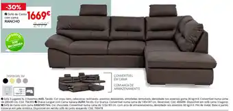 Conforama Sofá de Canto com Cama Rancho promoção