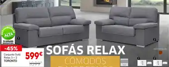 Conforama Conjunto Sofá Relax 3+2 Toronto promoção