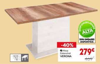 Conforama Mesa Extensível Verona promoção