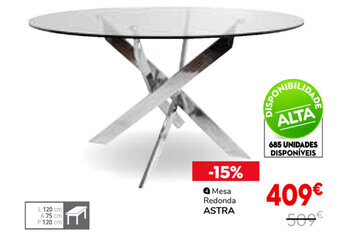 Conforama Mesa Redonda Astra promoção