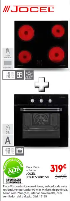 Conforama Pack Placa + Forno Jocel JPK4EV200150 promoção