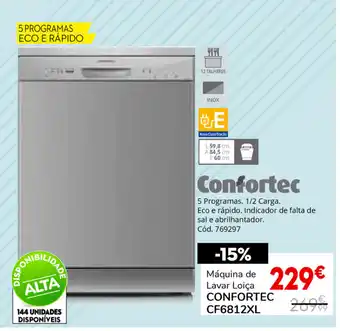 Conforama Máquina de Lavar Loiça Confortec CF6812XL promoção