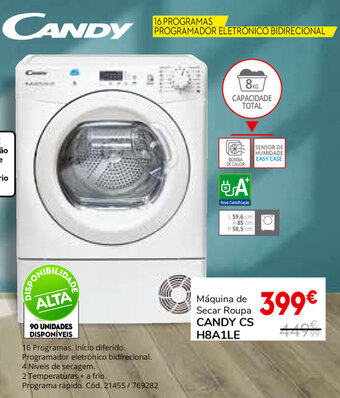 Conforama Máquina de Secar Roupa Candy CS H8A1LE promoção