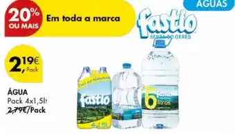 Pingo Doce Água Fastio promoção