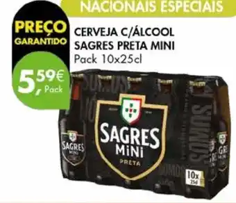 Pingo Doce Cerveja c/álcool sagres preta mini promoção