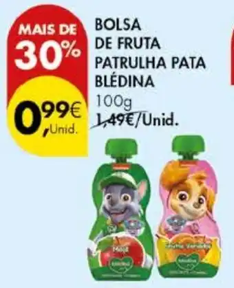 Pingo Doce Bolsa de fruta patrulha pata blédina promoção