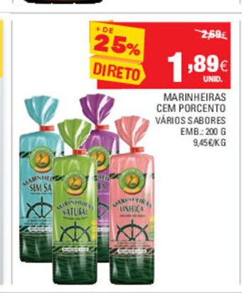 Continente Marinheiras cem Porcento 200g promoção