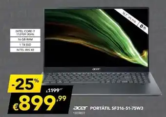 Radio Popular Acer Portátil SF316-51-75W3 promoção