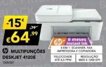 Radio Popular HP Multifunções Deskjet 4120E promoção