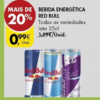 Pingo Doce Bebida Energética Red Bull 25cl promoção