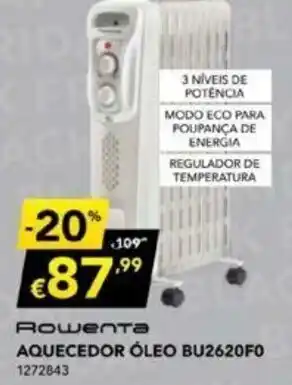 Radio Popular Rowenta Aquecedor Óleo BU2620F0 promoção