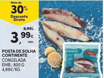 Continente Posta de Solha Continente 800g promoção