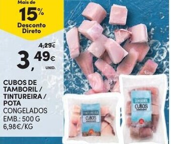 Continente Cubos de Tamboril/Tintureira/Pota 500g promoção
