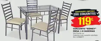 Bricomarché Conjunto "Sidney" Mesa + 4 Cadeiras 110x70x76cm promoção