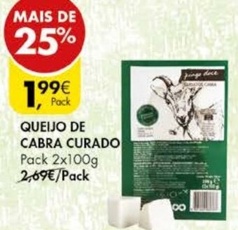 Pingo Doce Queijo de Cabra Curado Pack 2x100g promoção