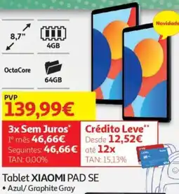 Auchan Tablet XIAOMI PAD SE promoção