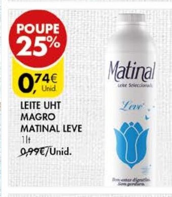 Pingo Doce Leite UHT Magro Matinal Leve 1lt promoção
