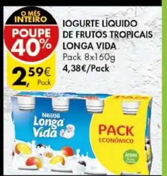 Pingo Doce Iogute Líquido de Frutos Tropicais Longa Vida Pack 8x160g promoção