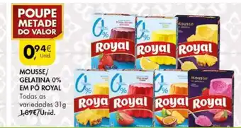 Pingo Doce Mousse/Gelatina 0% em Pó Royal promoção