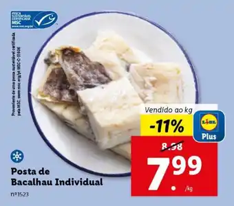 Lidl Posta de Bacalhau Individual promoção