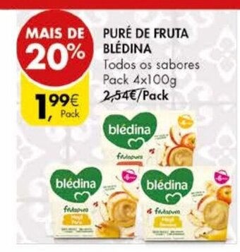 Pingo Doce Puré de Fruta Bléndina 4x100g promoção