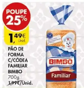 Pingo Doce Pão de Forma S/ Côdea Familiar Bimbo 700g promoção
