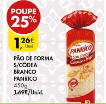 Pão de Forma S/ Côdea Branco Panrico 450g