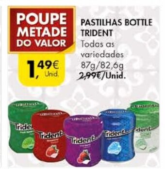 Pingo Doce Pastilhas Bottle Trident promoção