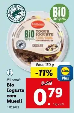 Lidl Milbona - iogurte com muesli promoção