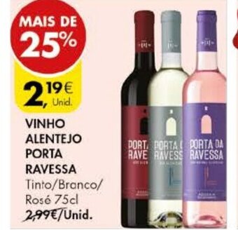 Pingo Doce Vinho Alentejo Porta Ravessa 75cl promoção