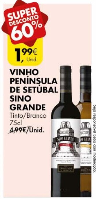 Pingo Doce Vinho Península de Setúbal Sino Grande 75cl promoção