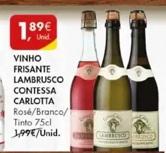Pingo Doce Vinho Prisante Lambrusco Contessa Carlotta 75cl promoção