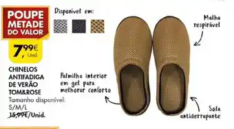 Pingo Doce Chinelos Antifadiga de Verão TOm & Rose S/M/L promoção