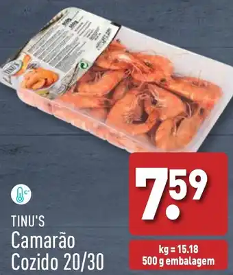 ALDI TINU'S Camarão Cozido 20/30 promoção