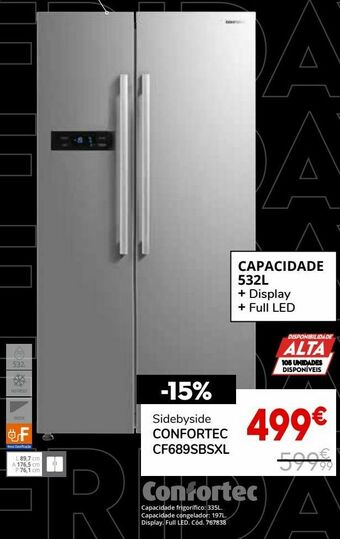 Conforama Frigorífico confortec promoção