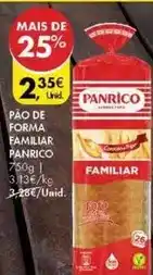 Pingo Doce Panrico - pao de forma familiar promoção