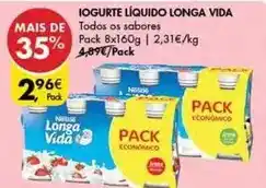Pingo Doce Longa vida - iogurte líquido promoção