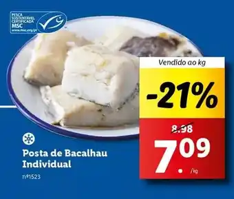 Lidl Posta de bacalhau individual promoção