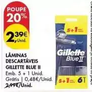 Pingo Doce Gillette - laminas descartaveis blue ii promoção