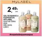 Continente Mylabel - gel de banho 4 elementos promoção