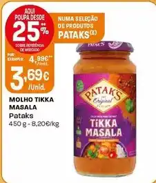Intermarché Pataks - molho tikka masala promoção