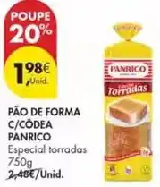 Pingo Doce Panrico - pão de forma c/côdea promoção